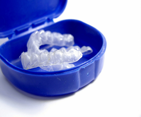 Photo of teeth whitening trays and case from Plano dentist Miranday Lacy DDS.